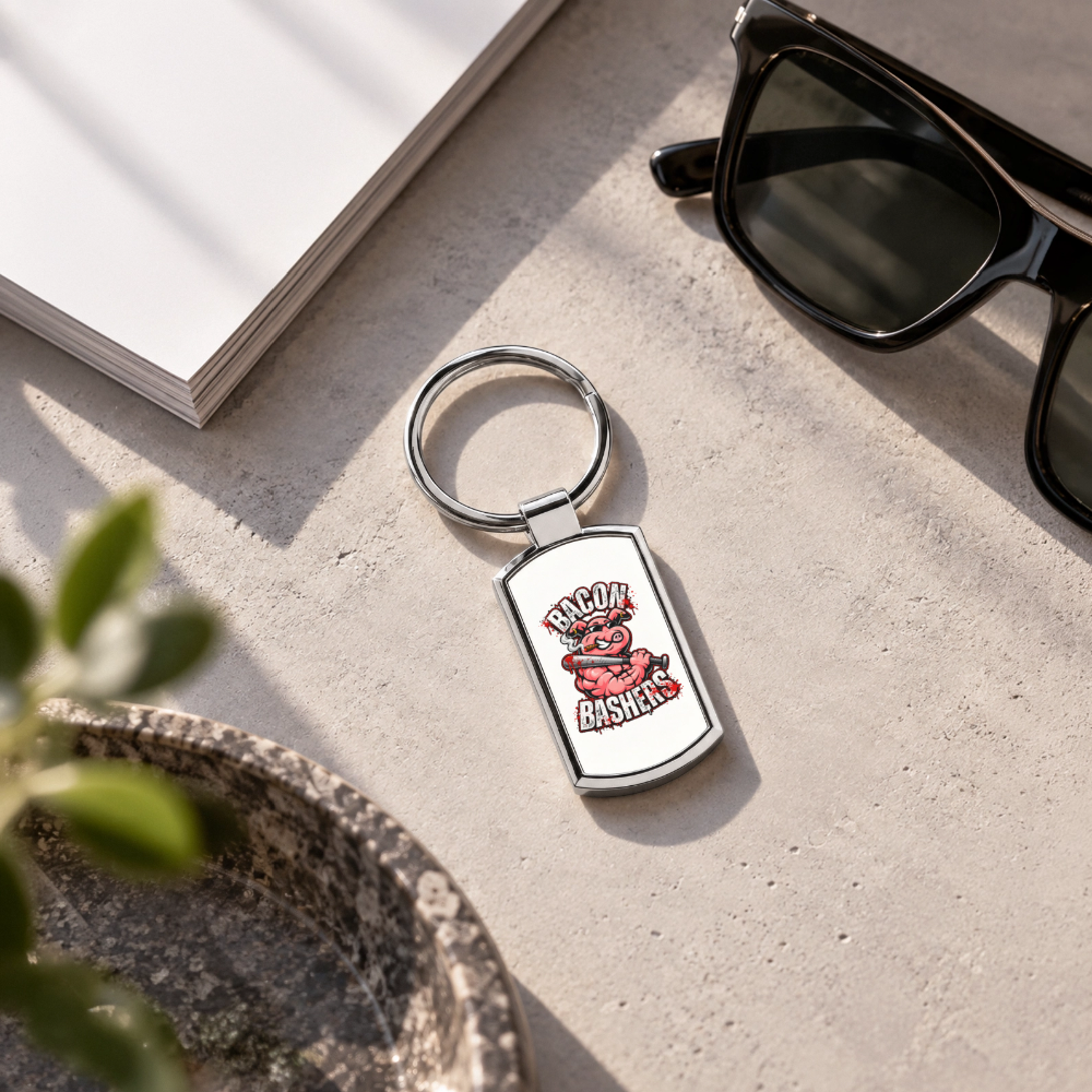 Bacon Bashers Keyring - silver