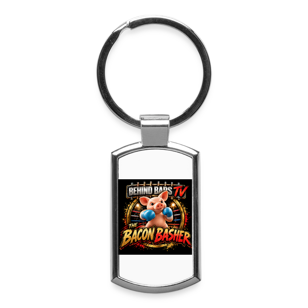 Bacon Basher Keychain - silver