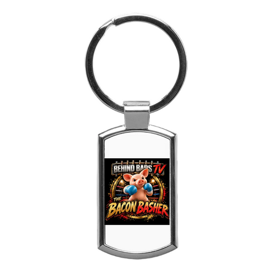 Bacon Basher Keychain - silver
