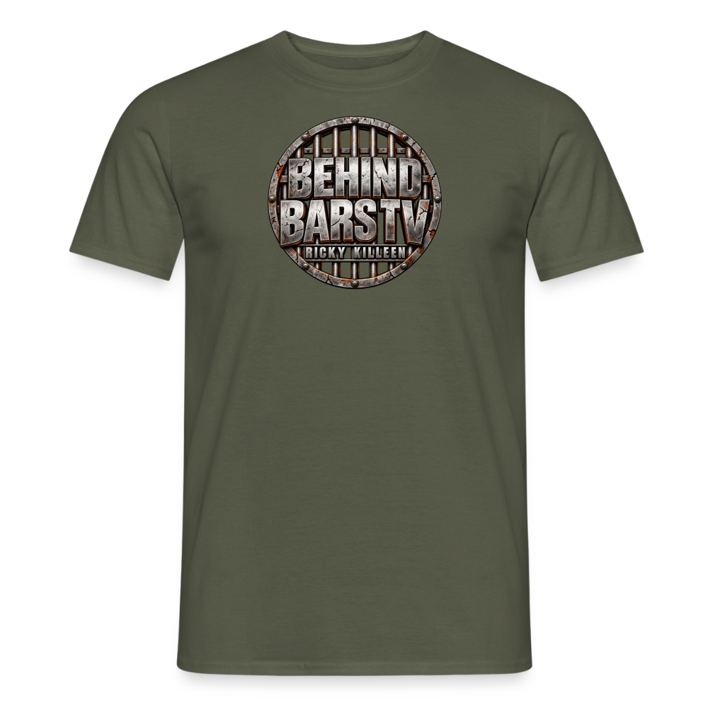 Gritty Behind Bars Logo - military green