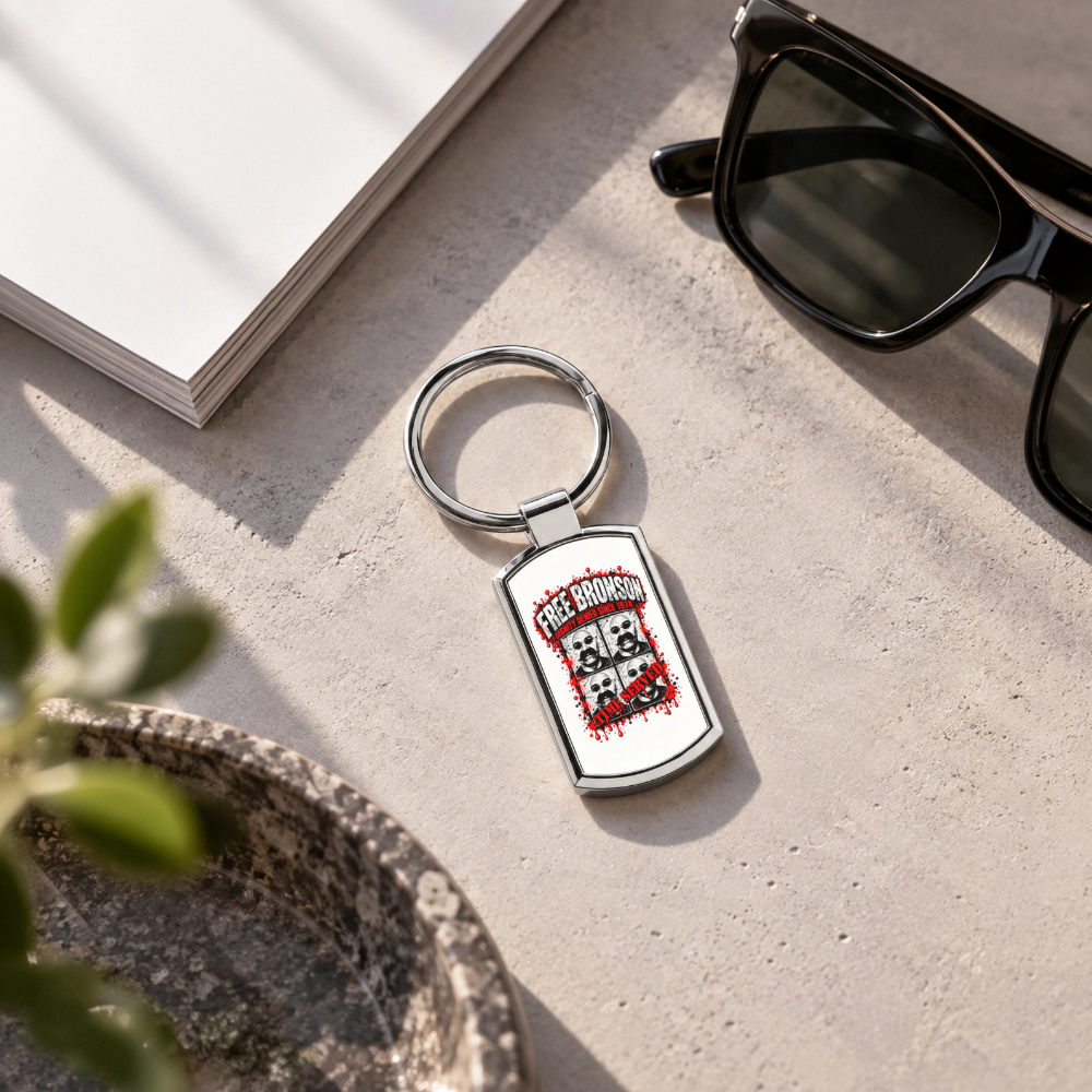 Free Bronson Keychain - silver